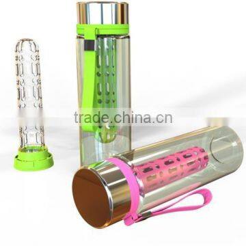 26oz tritan fruit infuser water bottle plastic drinking water bottle