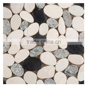 bathroom design mosaics, pebble mosaic tile, natural stone mosaic design(PMSG268)