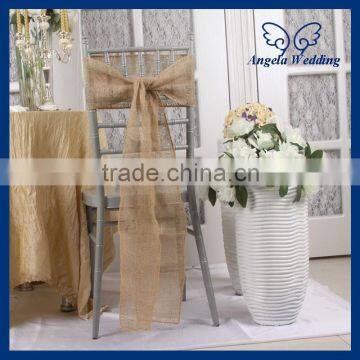 SH013E Wholesale 2015 Elegant Fancy Hessian Wedding Burlap Chair Sash