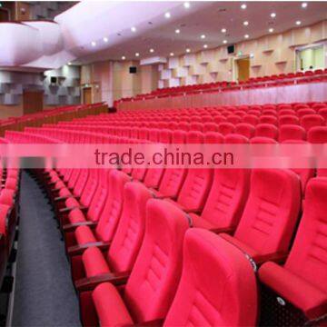 cheap sale red comfortable theater seating/conference room chair with writing tablet LT06