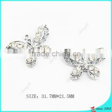 Silver Butterfly Diamond Pendant Necklace