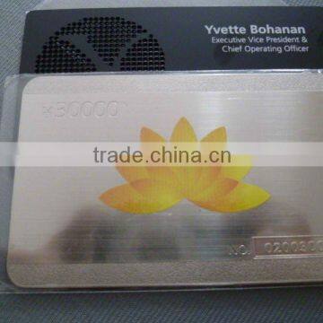 polished Stainless steel gift card