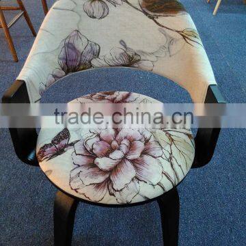Colorful Fabric Wood Dining Armchair photo-5
