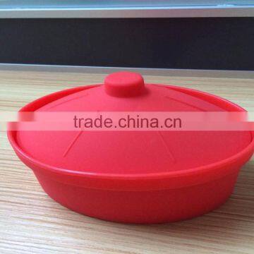 Cute Design FDA & LFGB Food Grade Silicone Steamer with Lid for Cooking