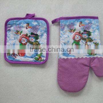 Printed Cotton Kitchen Set Cooking Pot Holder and Glove Set China Supplier photo-2