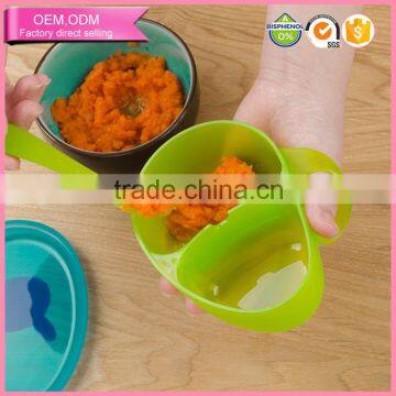 Best Eco Friendly pp Food Feeder Baby Easy go Section Bowl With Snap Spoon photo-2