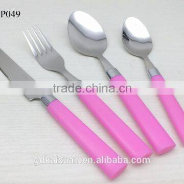 South American Market Plastic Handle Stainless Steel Flatware Bulk Sell