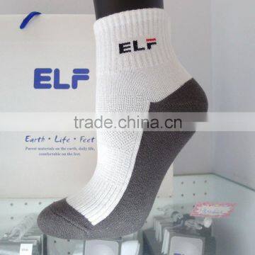 white cotton short socks with black bottom