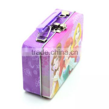 special metal gift box with handle,cute tin gift box for kids birthday,metal box price