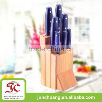 7PCS PP handle kitchen knives with pine wood block