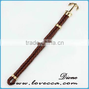 Fashion Jewelry Fashion Bracelet Mens Navy Braided Leather Anchor Bracelet