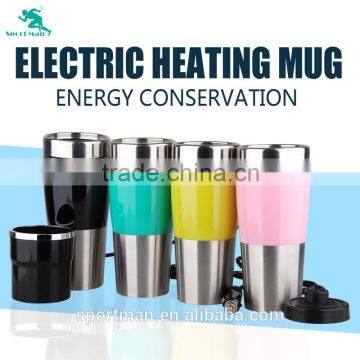 Stocked Electric Car Heating Mug With Lid Durable Leakproof Vacuum Thermos Mug OEM Logo Mug photo-6