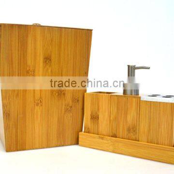 Classics Bamboo Bath and Vanity Set, 5 PCS Bamboo Bath Accessory Set With Hot Selling photo-3