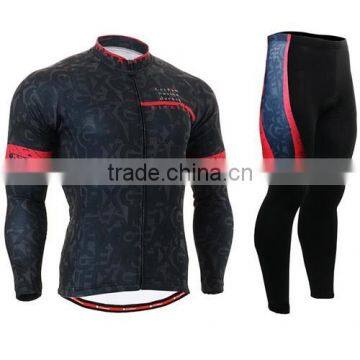 Arrival black warm breathable long sleeve cycling clothing China wholesale cheap custom team cycling Jersey