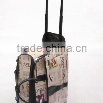 news paper design printing Personality travel trolley luggage bag