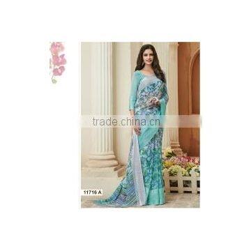 Saint Off White Georgette Designer Saree/buy online designer sarees