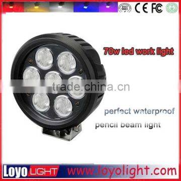 Super bright ! 7000 lumen led driving light 70w work lamp for ATV, UTV, SUV, BOATS