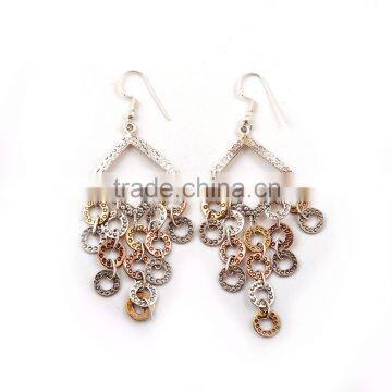Handmade Two Tone 925 Silver Brass And Copper Plain Earring