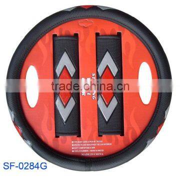 new design cool PVC and crystal steering wheel cover sets with safe cover for manufacture