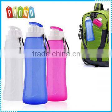 Portable silicone folding squeeze water bottle without BPA