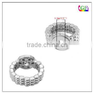 Customized metal changeable snap button adjustable ring