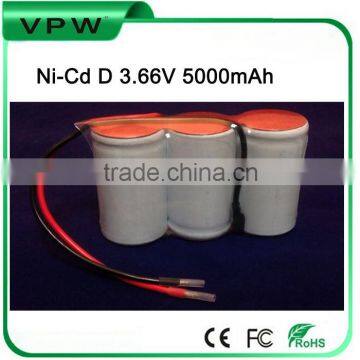 Emergency light High Temperature Rechargeable Ni-cd D 3.6V 5000mAh battery