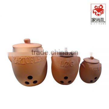 terracotta onion pot garlic pot with lid