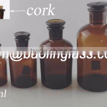 amber width mouth glass bottle for Pill