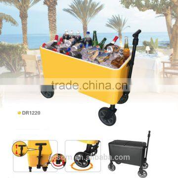 Hot Sale 80/60 QT Rolling Ice Beverage Cart Movable Cooler Cart