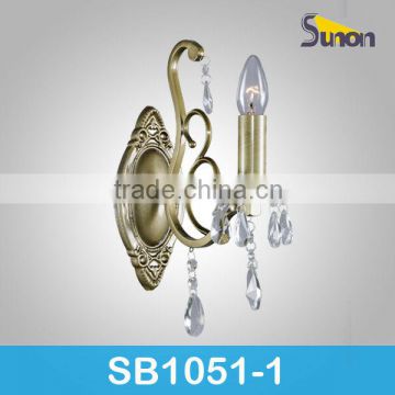 1 light classical court antique brass wall lamp