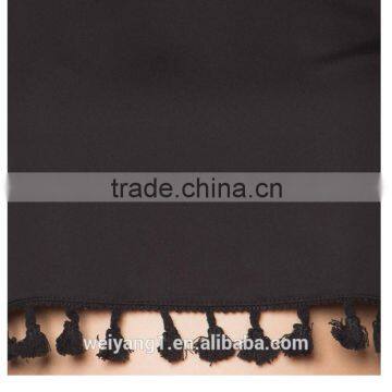 Raglan Sleeve Crop Top With Tassel Hem Women Short Sleeves Shirt