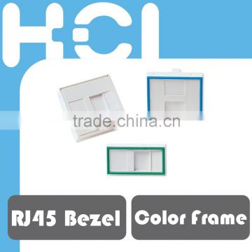 1. 2 Port RJ45 Bezel Wall Plate with Color Frame and Shutter