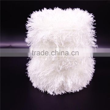 100% polyester feather yarn , with heat setting , low price , polyester yarn