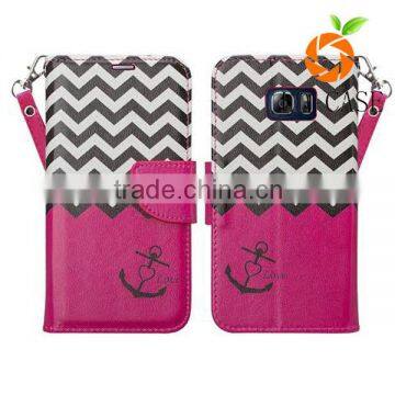 Manufacturer Crazy Horse Flip Stand Wallet Leather Case Cover for Samsung Galaxy s6 Edge