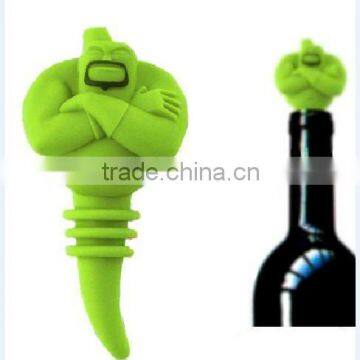 2016 Funny Man Silicone Rubber Wine Bottle Stopper - Green