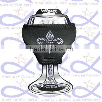 Custom logo print neoprene wine glass cup holder