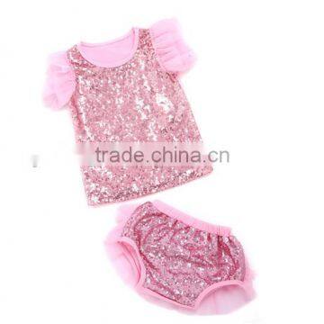 New Style Sequin Petti Set,clothing Set Chiffon Ruffle Design for Baby Girl Hot Sale