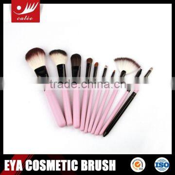 10pcs Animal and Nylon Hair Wood Handle Travel Make Up Brushes With Bag photo-2