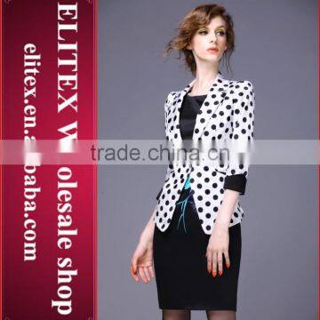 HOT Unique High quality Black Spot Office Lady Blazer Women 2015