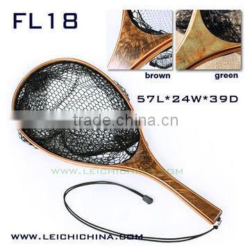 wholesale top quality long handle rubber fish landing net