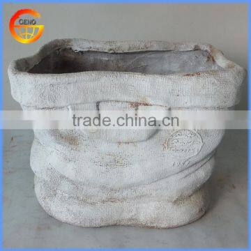 Fiber Glass Garden Flower Pot With Rust Metal Effect photo-2