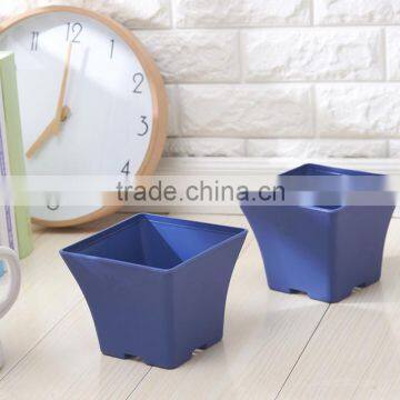 Plastic European Sqaure Pot Blue