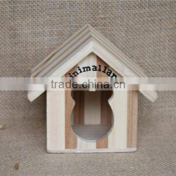 Custom small house shaped decorative wooden christmas gift boxes