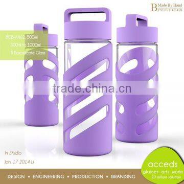 Borosilicate Fruit Water Double Wall Glass Bottle photo-5