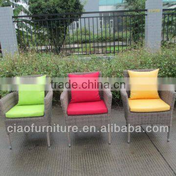 Garden Furniture Half Round Wicker Dining Chairs photo-2