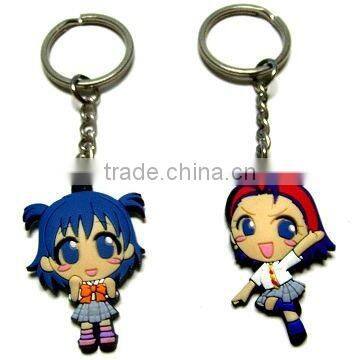 3D girl shape pvc keychain