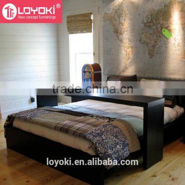 New Design MDF Wood Moveable Bed Side Table With Glossy Finished Occasional Table With Wheels Over Bed Table photo-3