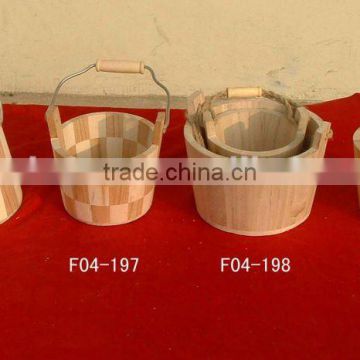 small cheap wooden bucket for decoration