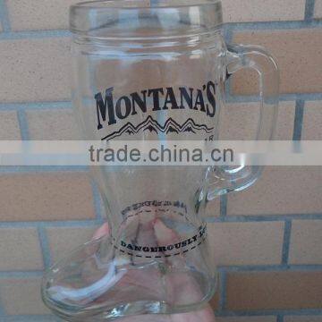 2014 boot shape glass cup for drinking