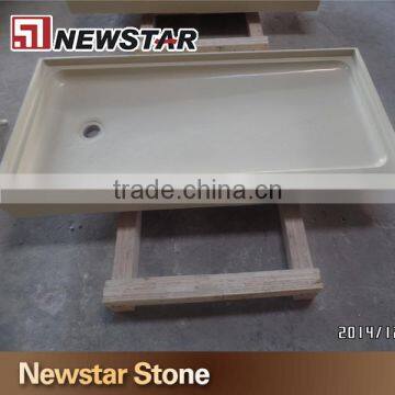 customized high quality custom cultured marble shower tray